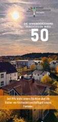 Flyer "50 Jahre Jubiläum Bücherei - Veranstaltungen"